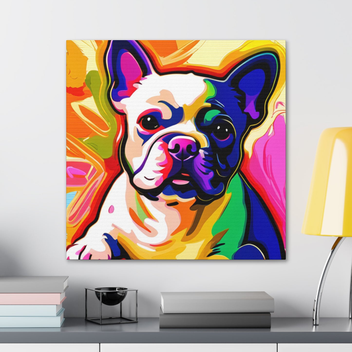 Colorful Impressionistic Frenchie Canvas Art