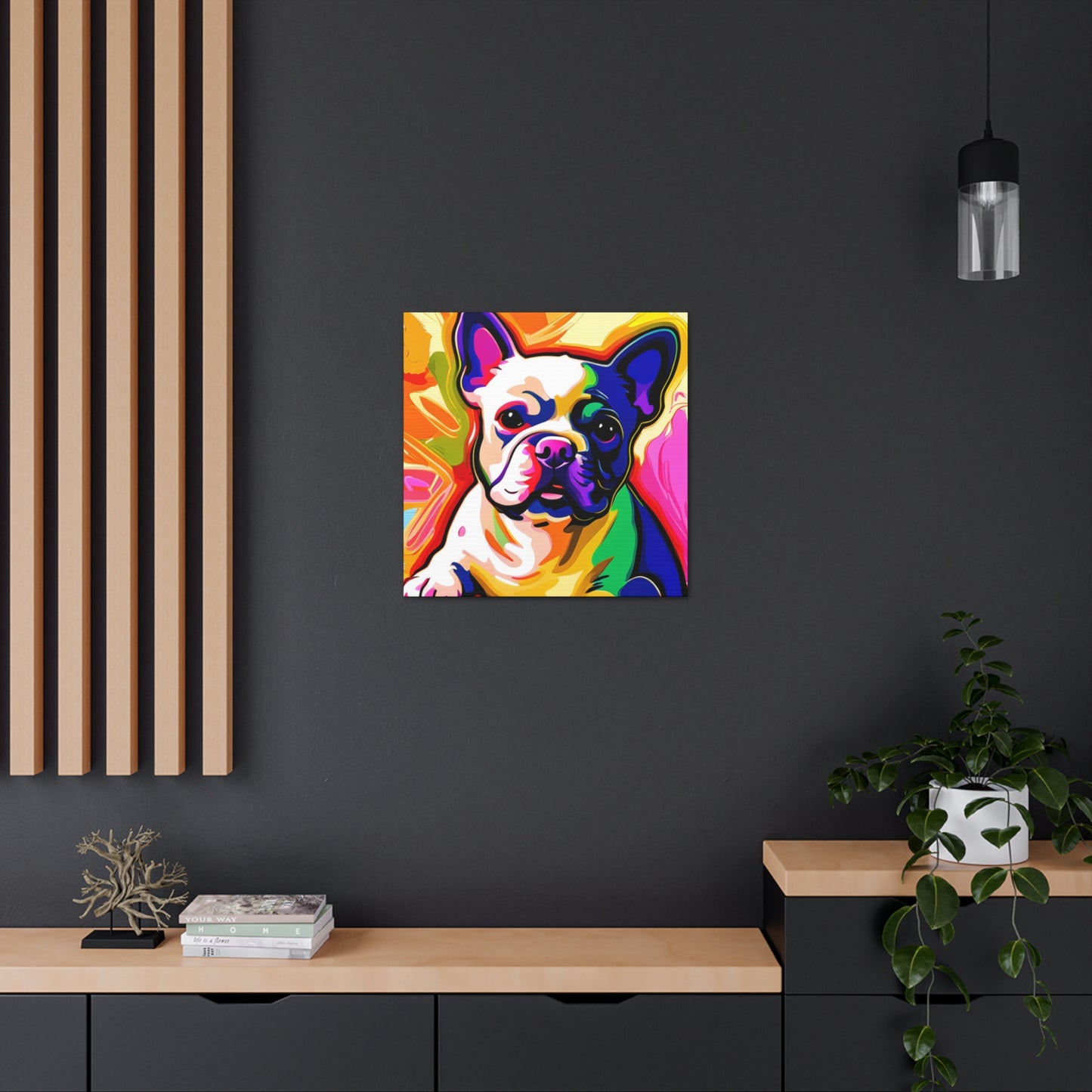 Colorful Impressionistic Frenchie Canvas Art