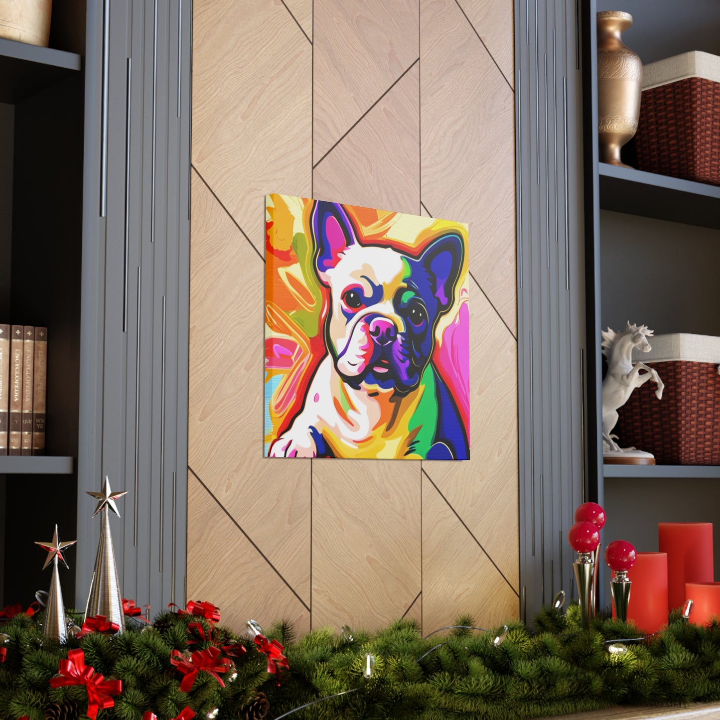 Colorful Impressionistic Frenchie Canvas Art