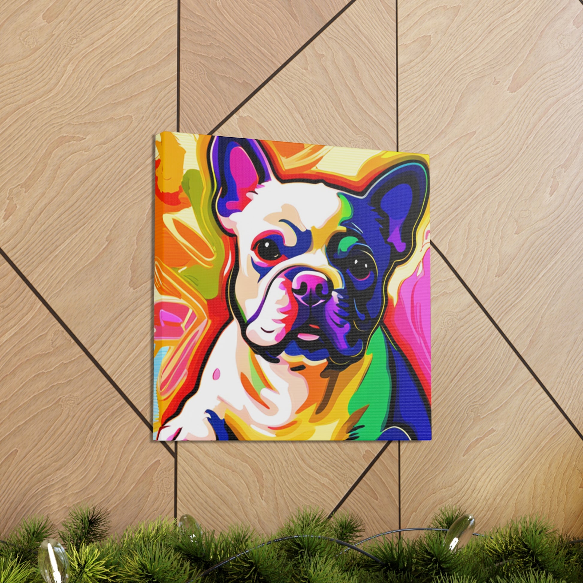 Colorful Impressionistic Frenchie Canvas Art