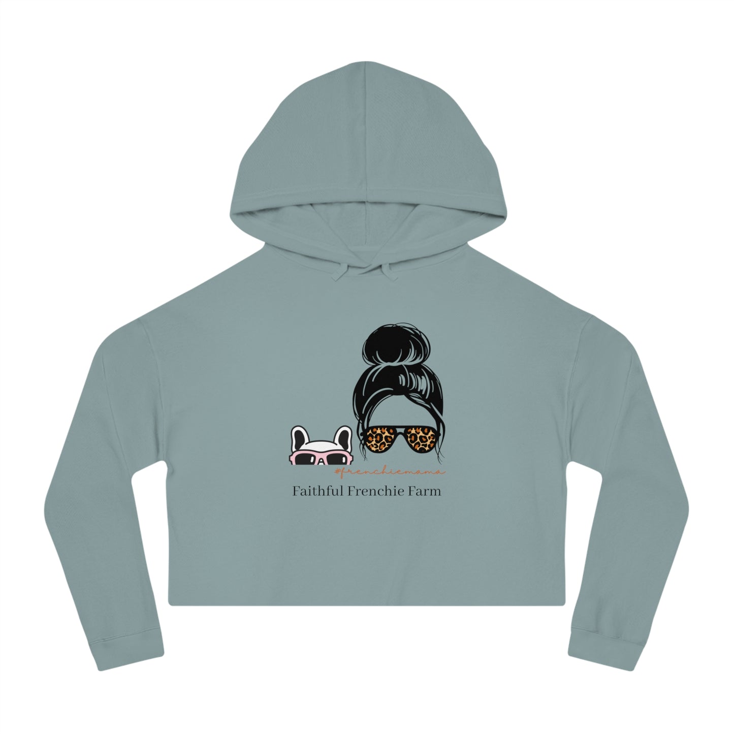 Frenchie Mama Cropped Hooded Sweatshirt