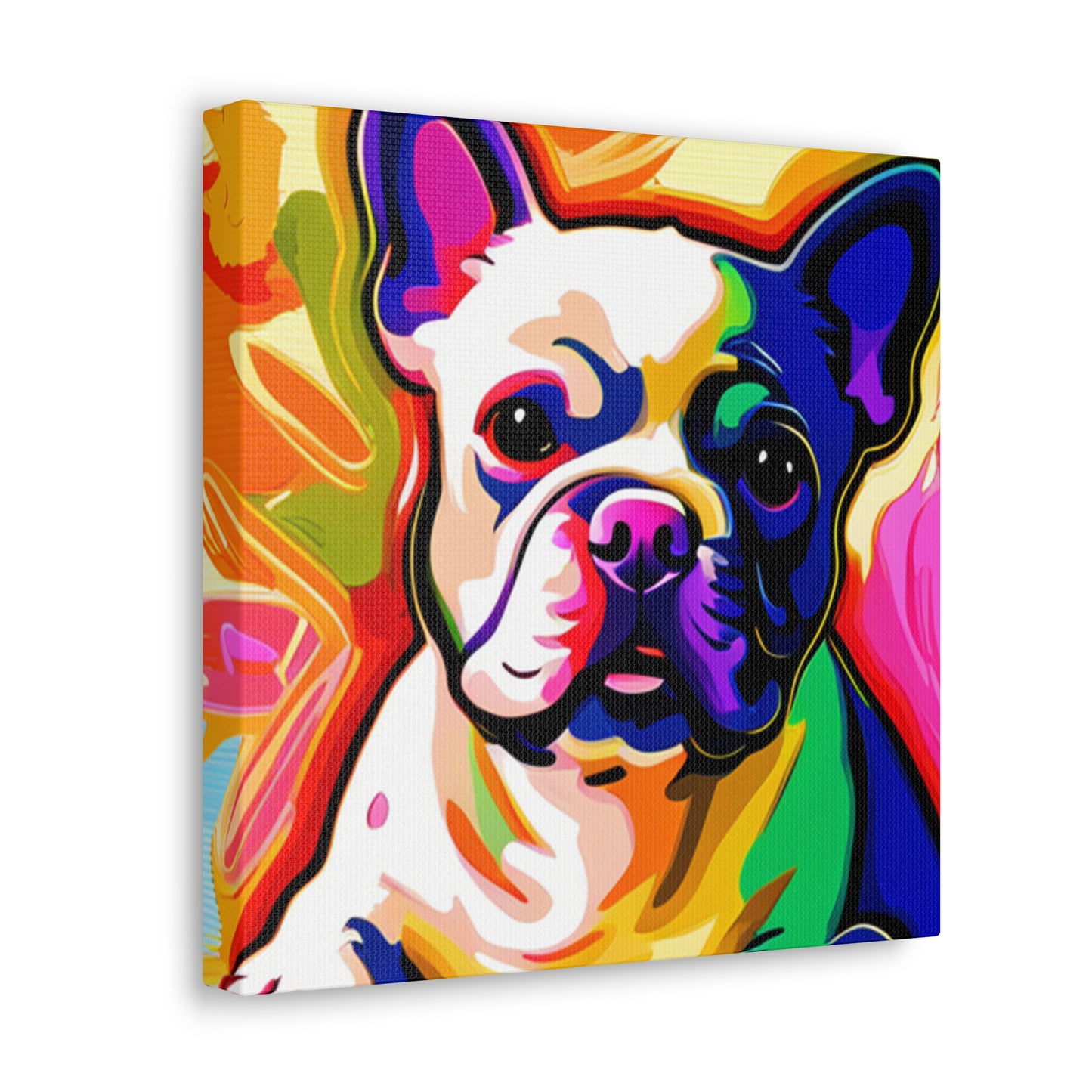 Colorful Impressionistic Frenchie Canvas Art