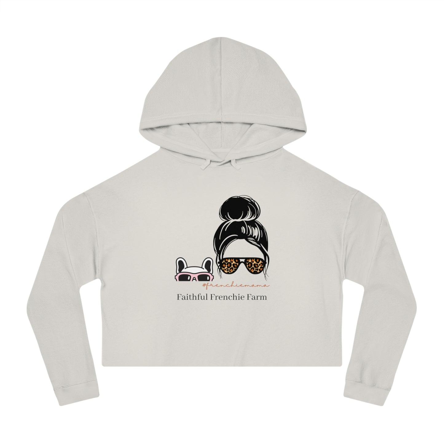 Frenchie Mama Cropped Hooded Sweatshirt