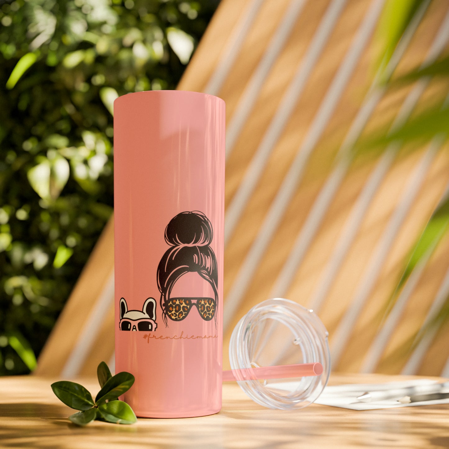 Frenchie mama pink tumbler