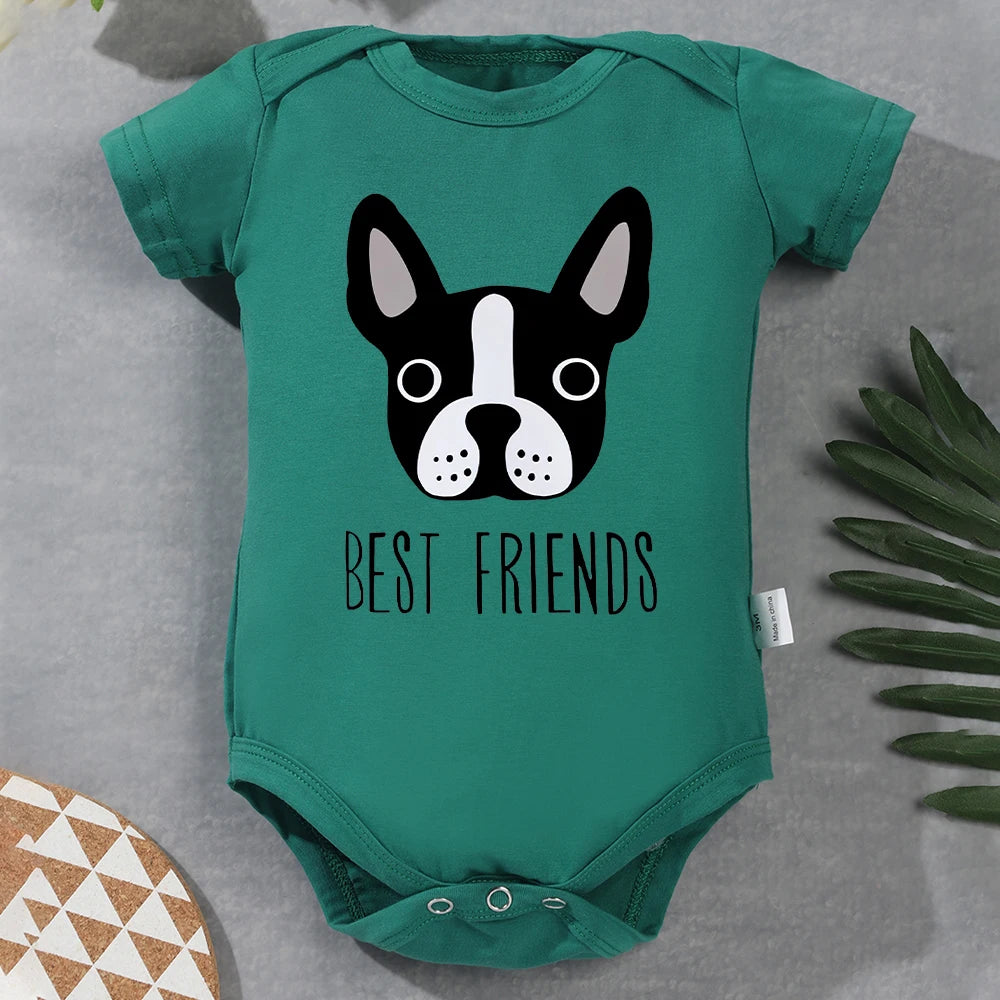 Baby and Frenchie Best Friends Onesie Bodysuit