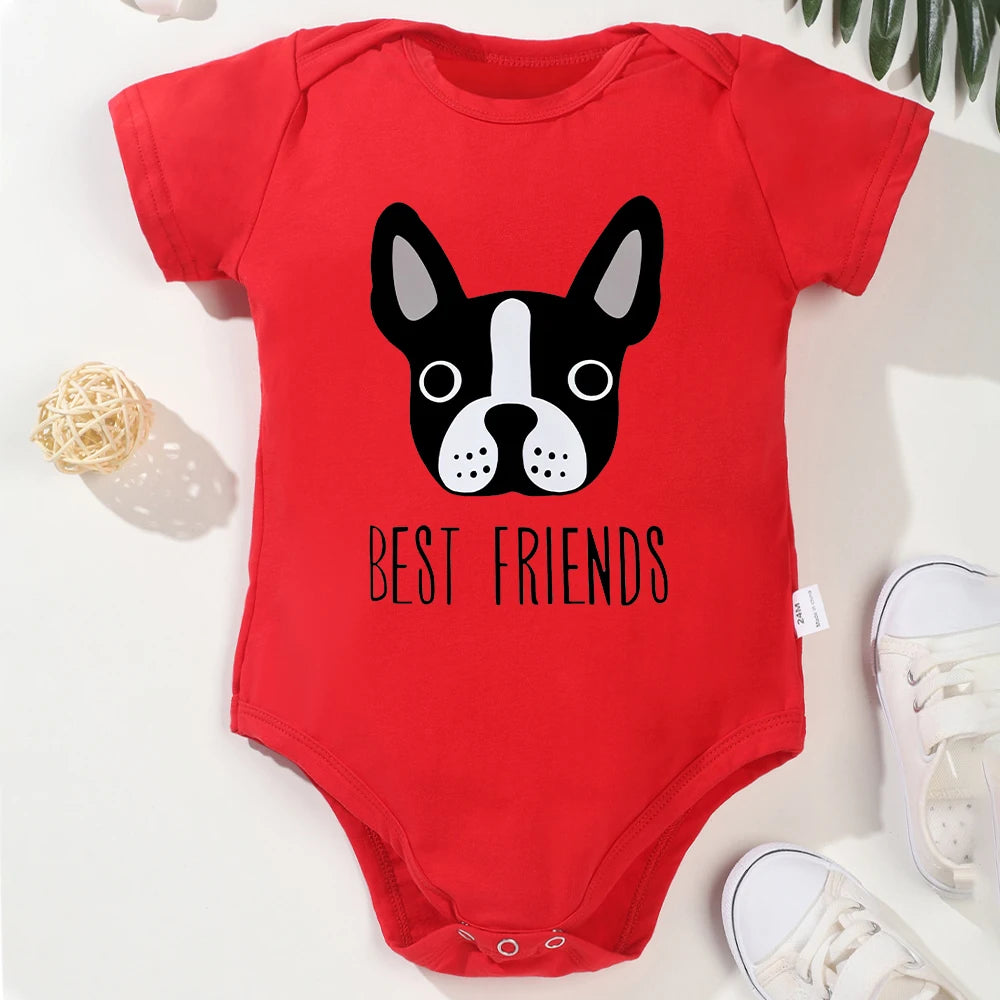 Baby and Frenchie Best Friends Onesie Bodysuit