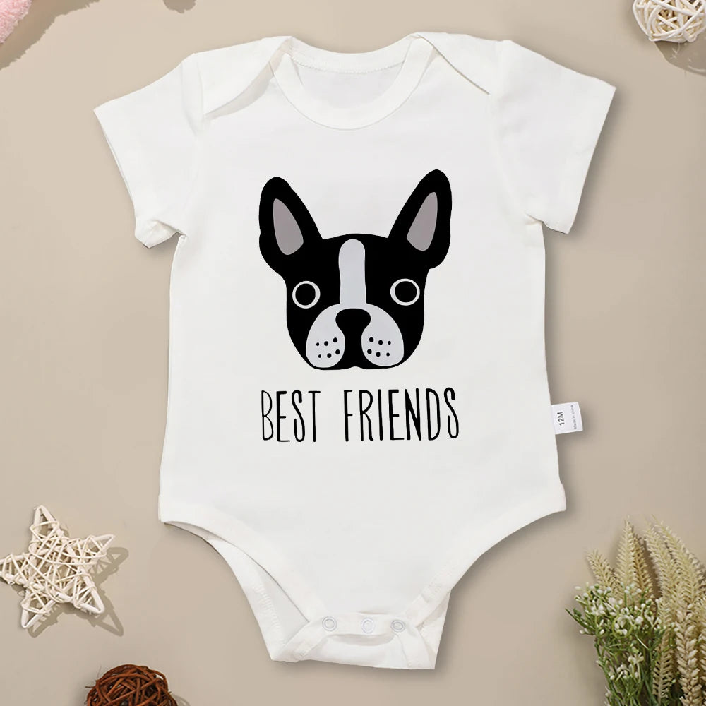 Baby and Frenchie Best Friends Onesie Bodysuit