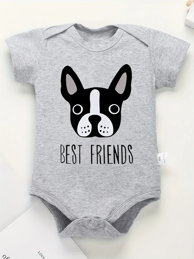 Baby and Frenchie Best Friends Onesie Bodysuit