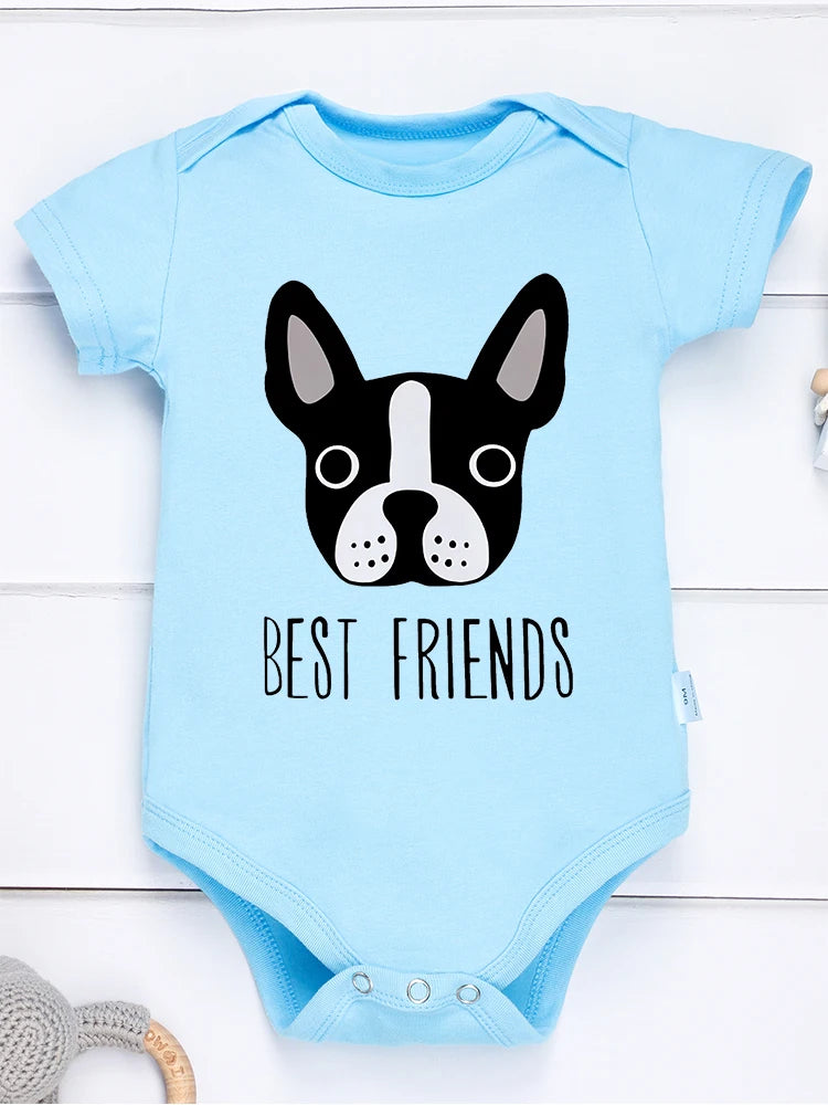 Baby and Frenchie Best Friends Onesie Bodysuit