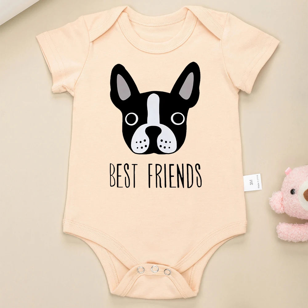 Baby and Frenchie Best Friends Onesie Bodysuit