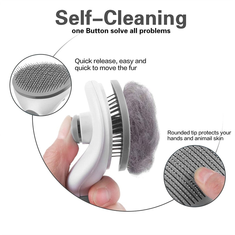 easy groomer pet brush deshedder self cleaning