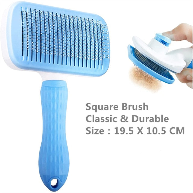 easy groomer pet brush deshedder self cleaning