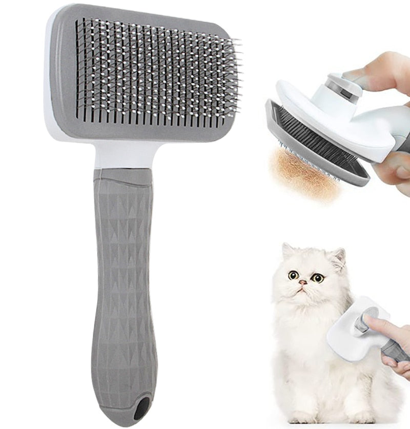 easy groomer pet brush deshedder self cleaning