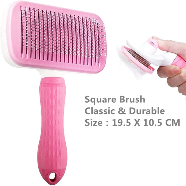 easy groomer pet brush deshedder self cleaning