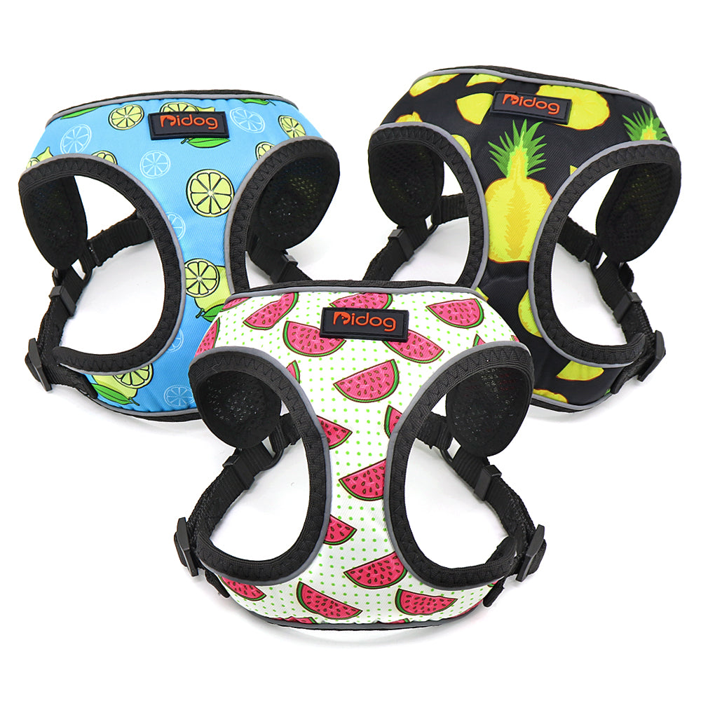 colorful fruity pattern harness for dog pet frenchie bulldog