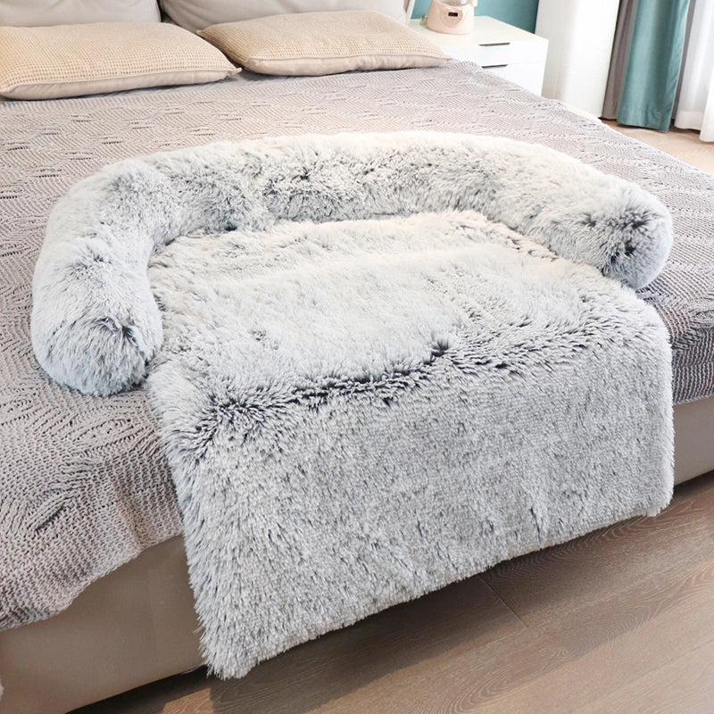 gray Fluffy Pet Blanket-Pillow