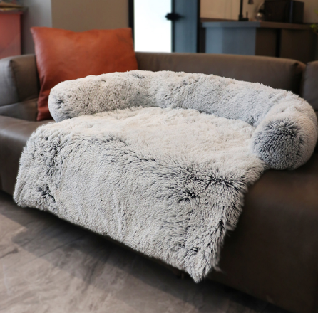 extra large gray Fluffy Pet Blanket-Pillow